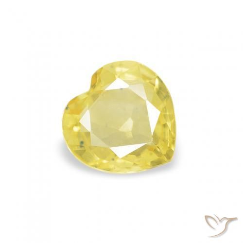 Saphir Jaune clair naturelle Cœur, 0.36 ct, VS