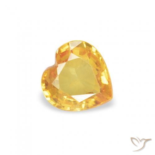 0.38ct Naturel Doré Saphir, Cœur, VS