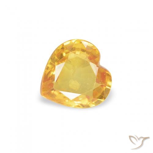 Saphir Doré naturelle Cœur, 0.38 ct, VS