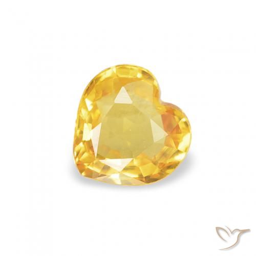 0.38ct Naturel Doré Saphir, Cœur, VS