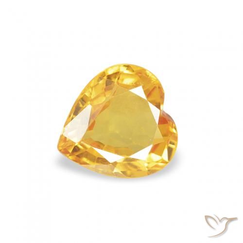 0.37ct Naturel Doré Saphir, Cœur, VS