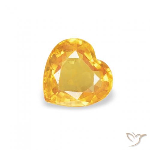 0.40ct Naturel Doré Saphir, Cœur, VS