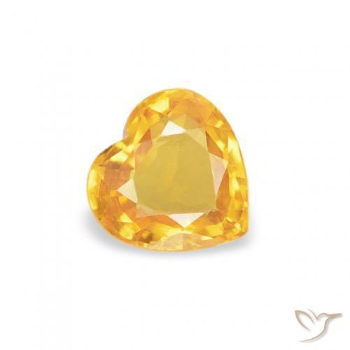 Saphir Doré naturelle Cœur, 0.40 ct, VS