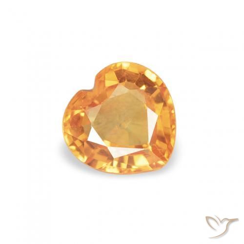 Saphir Orange-or naturelle Cœur, 0.42 ct, VS