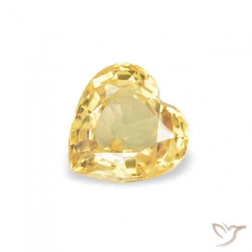 0.43ct Naturel Doré moyen Saphir, Cœur, VS