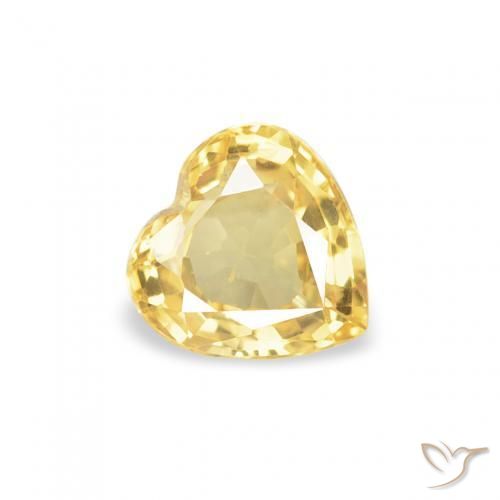 Saphir Doré moyen naturelle Cœur, 0.43 ct, VS