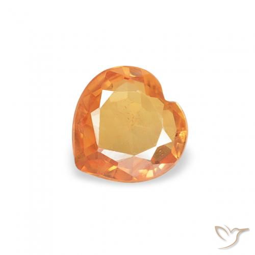 0.34ct Naturel Orange moyen Saphir, Cœur, VS