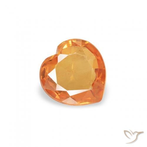 Saphir Orange moyen naturelle Cœur, 0.34 ct, VS