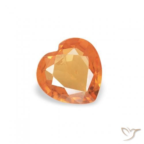 0.30ct Naturel Abricot orange Saphir, Cœur, VS