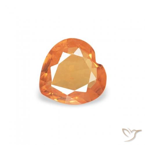 Saphir Abricot orange naturelle Cœur, 0.30 ct, VS