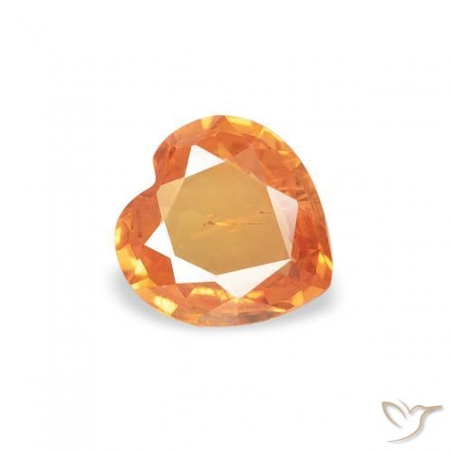 Saphir Orange vif naturelle Cœur, 0.35 ct, VS