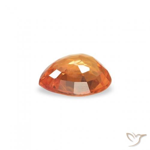 Saphir Orange vif naturelle Cœur, 0.35 ct, VS