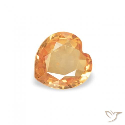 0.36ct Naturel Miel Orange Saphir, Cœur, VS