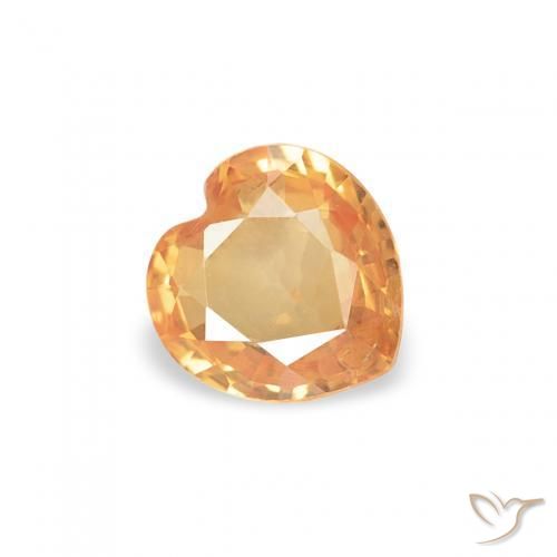 Saphir Miel Orange naturelle Cœur, 0.36 ct, VS