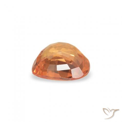 Saphir Orange vif naturelle Cœur, 0.38 ct, VS