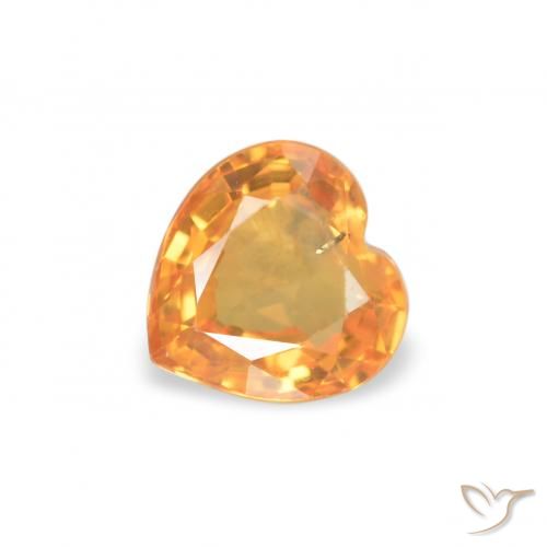 0.47ct Naturel Orange moyen Saphir, Cœur, VS