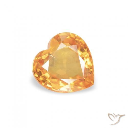 Saphir Orange moyen naturelle Cœur, 0.47 ct, VS