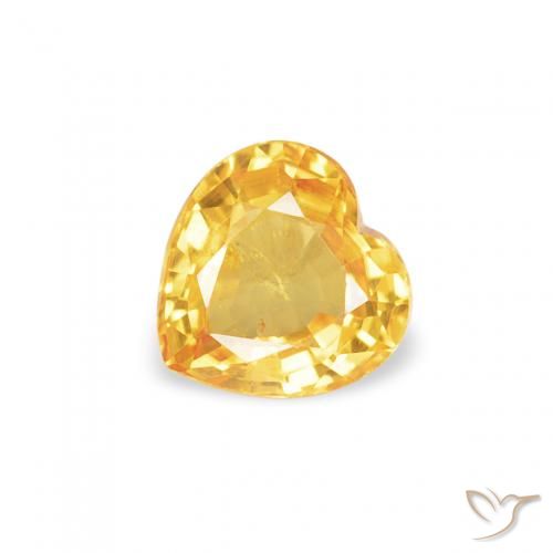 0.41ct Naturel Doré Saphir, Cœur, VS