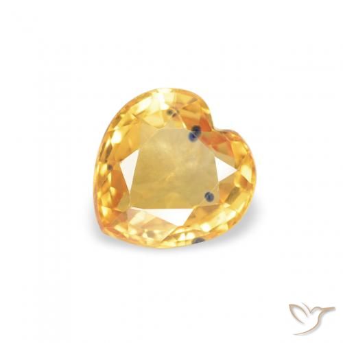 0.47ct Naturel Medium Dark-Golden Saphir, Cœur, VS