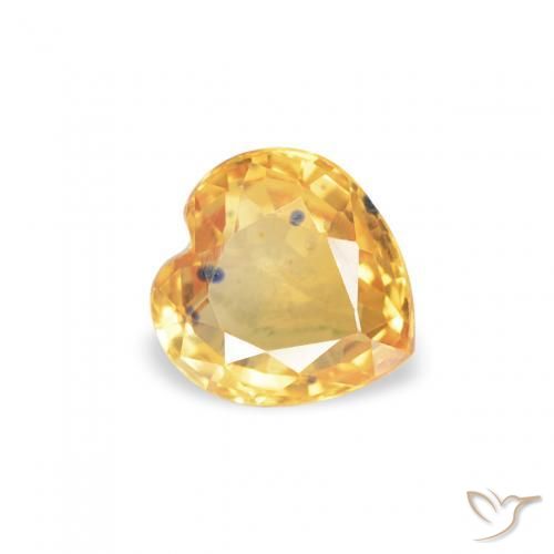 Saphir Medium Dark-Golden naturelle Cœur, 0.47 ct, VS