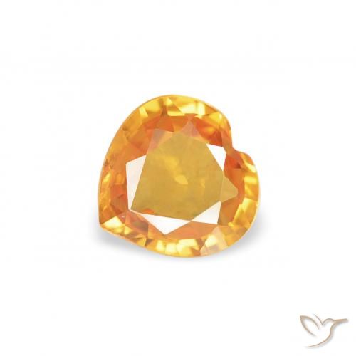 0.34ct Naturel Orange moyen Saphir, Cœur, VS