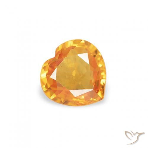 Saphir Orange moyen naturelle Cœur, 0.34 ct, VS