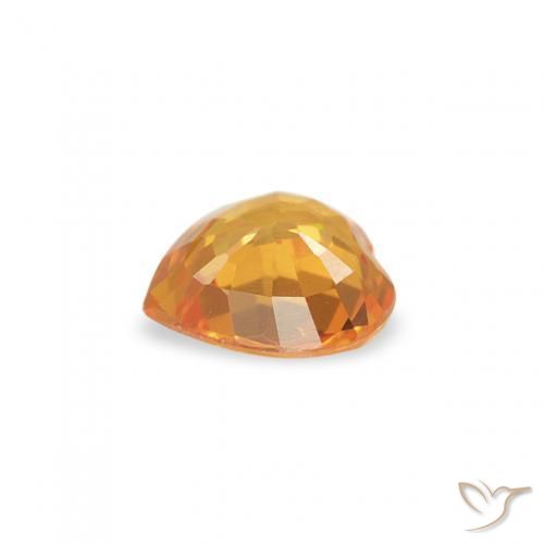 Saphir Orange moyen naturelle Cœur, 0.34 ct, VS