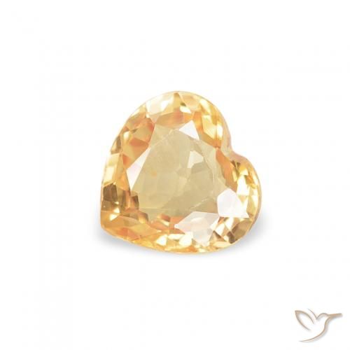 0.37ct Naturel Doré Saphir, Cœur, VS