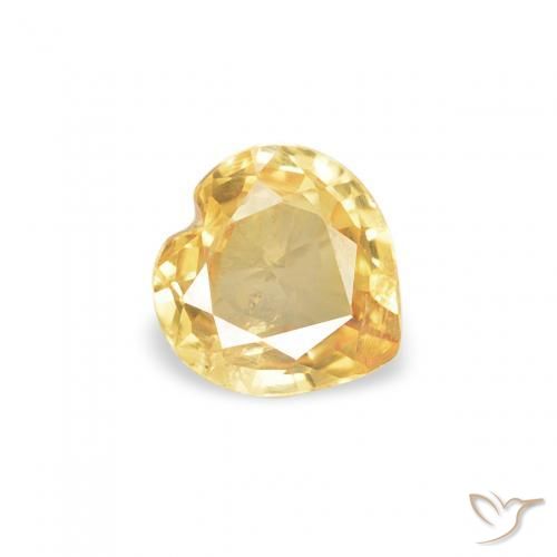 Saphir Doré vif naturelle Cœur, 0.35 ct, VS