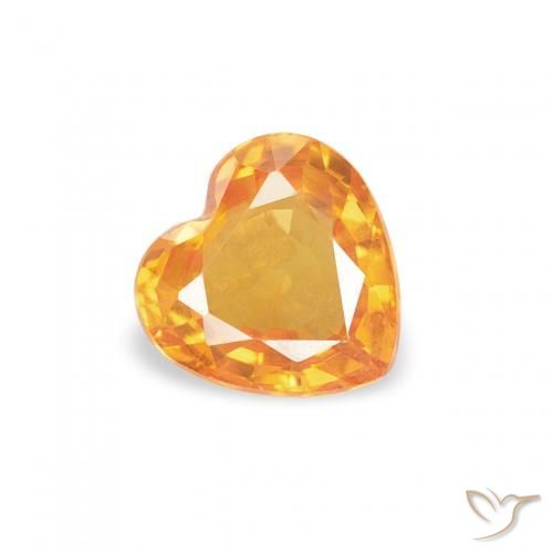 Saphir Orange moyen naturelle Cœur, 0.41 ct, VS