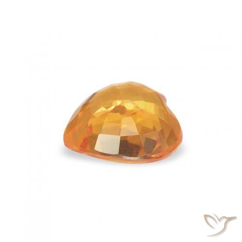 Saphir Orange moyen naturelle Cœur, 0.41 ct, VS
