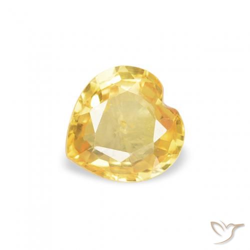0.40ct Naturel Doré Saphir, Cœur, VS