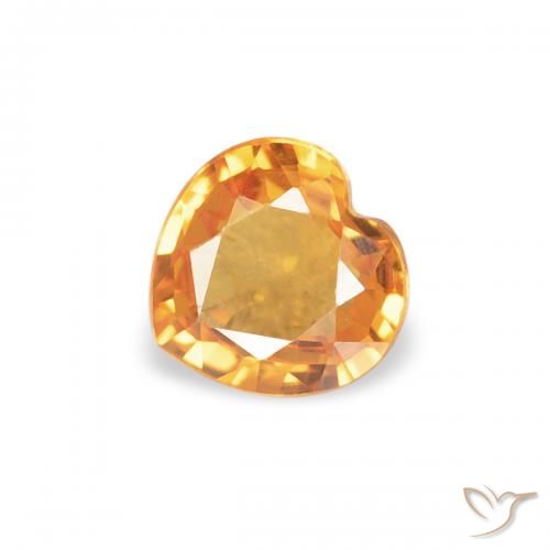 0.33ct Naturel Abricot orange Saphir, Cœur, VS
