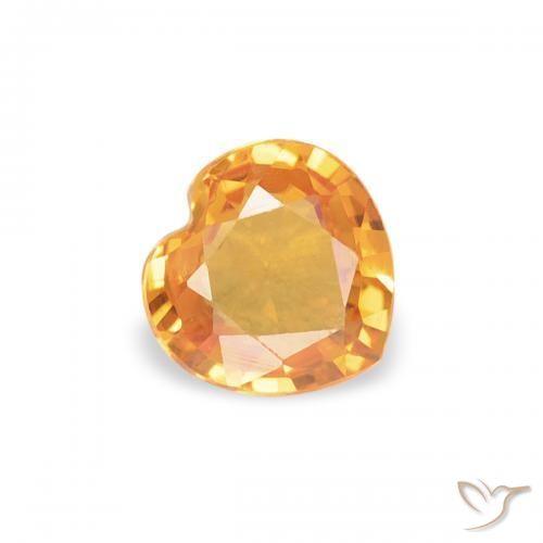 Saphir Abricot orange naturelle Cœur, 0.33 ct, VS