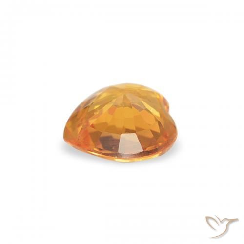 Saphir Abricot orange naturelle Cœur, 0.33 ct, VS