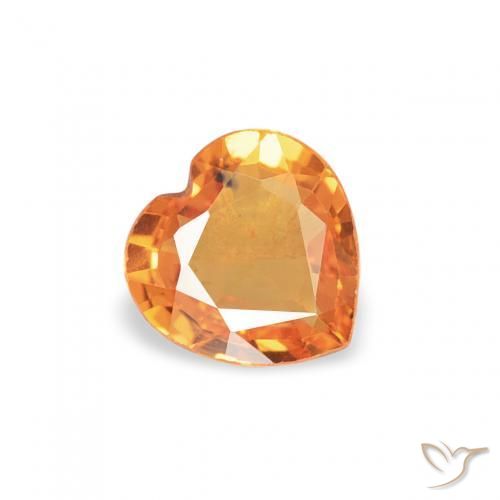 Saphir Abricot orange naturelle Cœur, 0.39 ct, VS