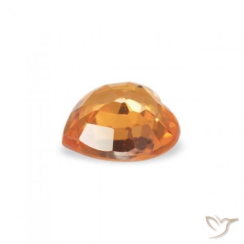 Saphir Abricot orange naturelle Cœur, 0.39 ct, VS