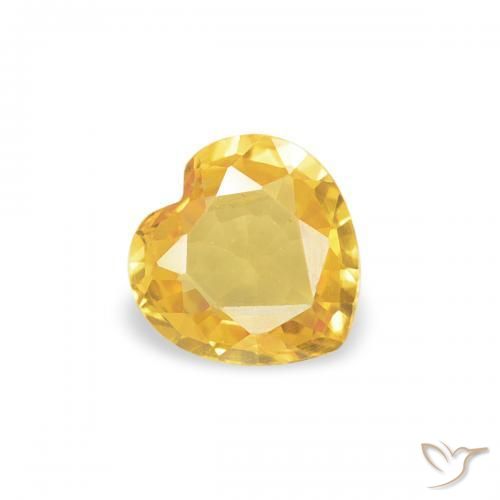 0.29ct Naturel Doré Saphir, Cœur, VVS