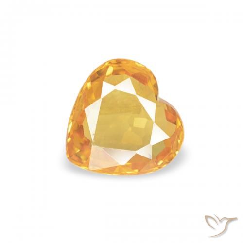 0.36ct Naturel Orange-or Saphir, Cœur, VS