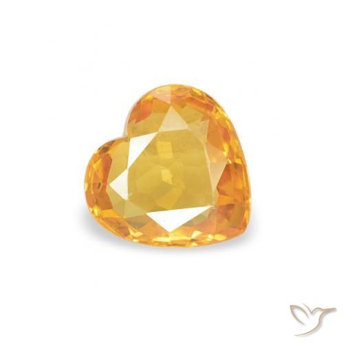 Saphir Orange-or naturelle Cœur, 0.36 ct, VS