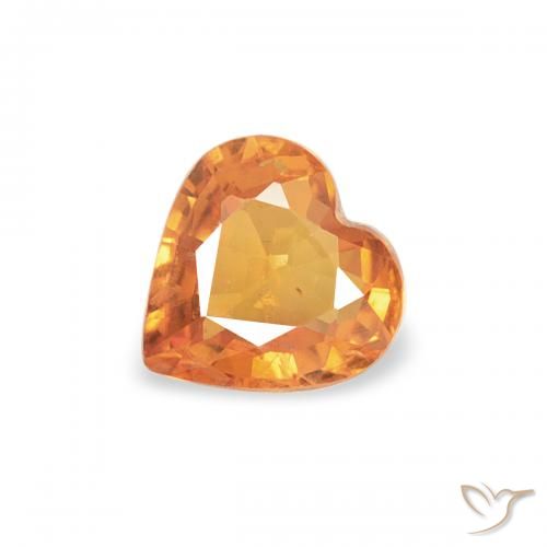 Saphir Abricot orange naturelle Cœur, 0.35 ct, VS