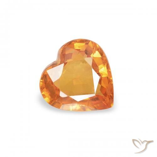 Saphir Abricot orange naturelle Cœur, 0.35 ct, VS