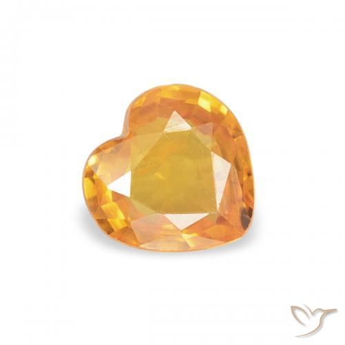Saphir Abricot orange naturelle Cœur, 0.38 ct, VS