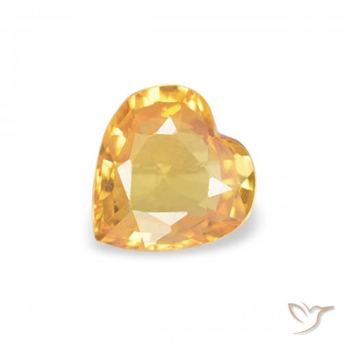 0.35ct Naturel Orange moyen Saphir, Cœur, VS