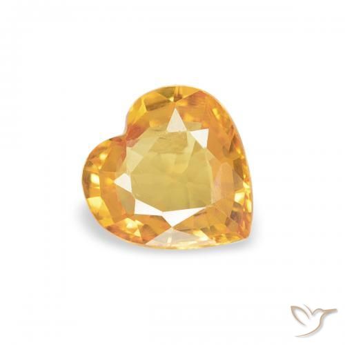 Saphir Orange moyen naturelle Cœur, 0.35 ct, VS