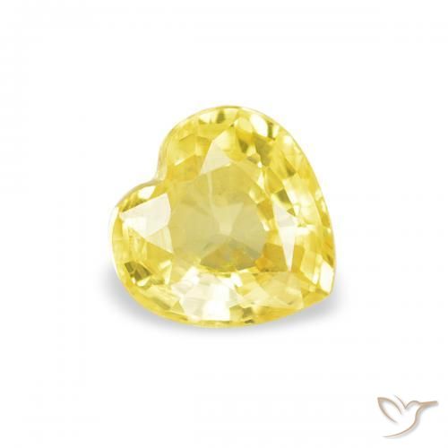 0.43ct Naturel Jaune Toscane Saphir, Cœur, VS