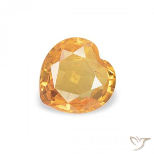 0.37ct Naturel Orange intense Saphir, Cœur, VS