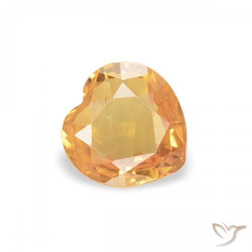 Saphir Orange intense naturelle Cœur, 0.37 ct, VS