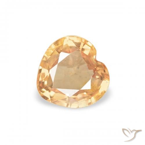 0.41ct Naturel Orange intense Saphir, Cœur, VS
