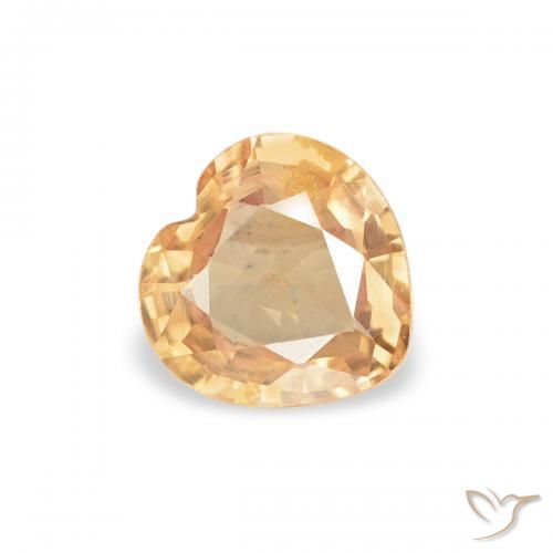 Saphir Orange intense naturelle Cœur, 0.41 ct, VS